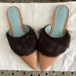 Francis Valentine Rabbit Fur Mules